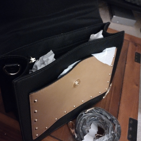 Aldo Baro Leopard Print and Black Satchel. NWT - Picture 4 of 5